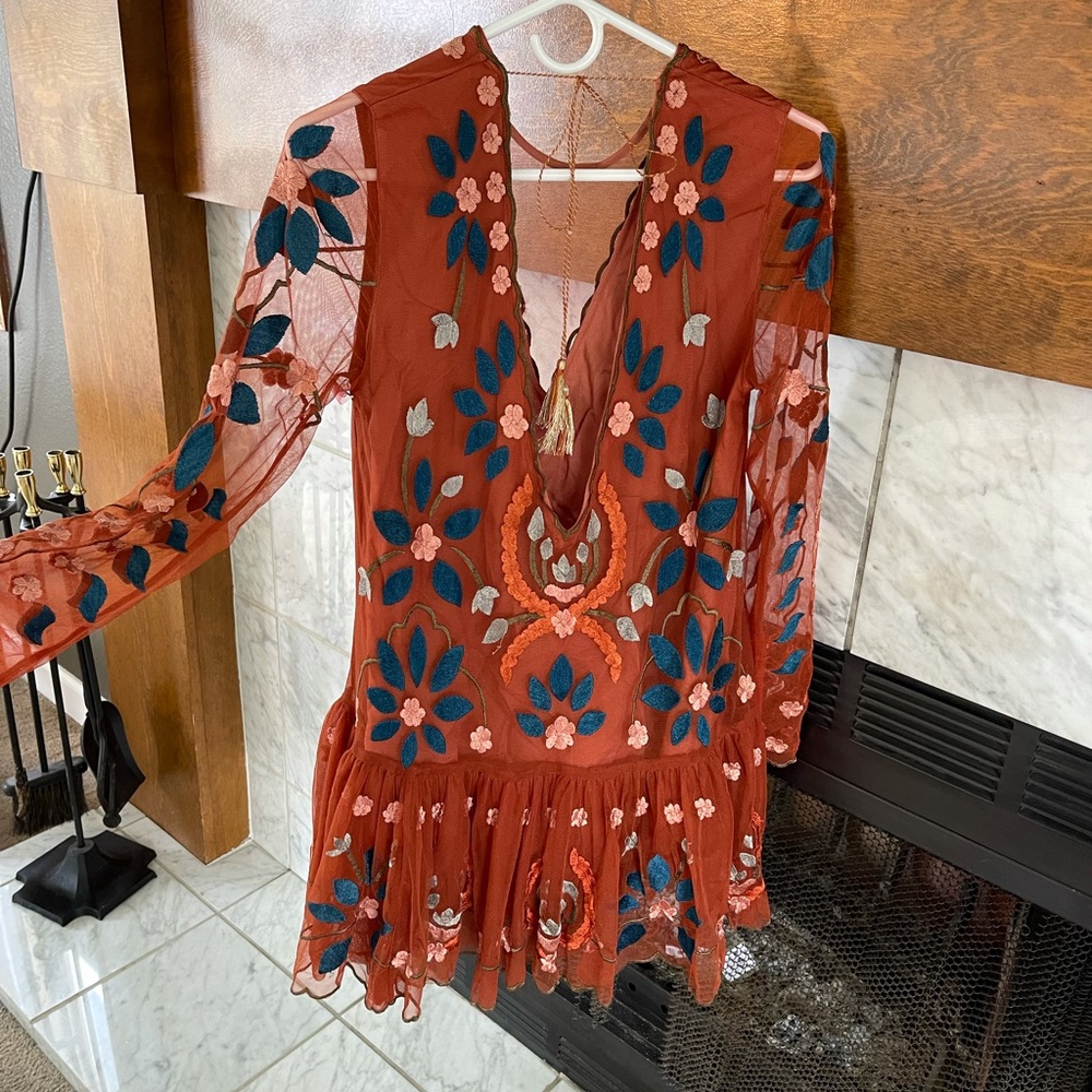 Free People - Dress - Size: S|P - Rust/floral